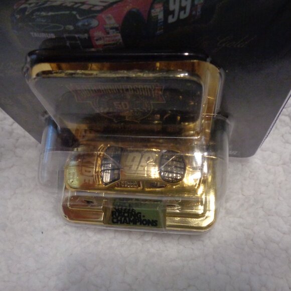 Jeff Burton #99 Exide 24K Gold 1/64 Racing Champions Car Nascar 50th Anniversary - Picture 7 of 11